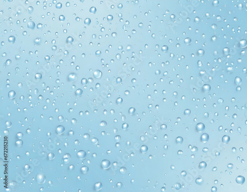 water drops on blue glass background