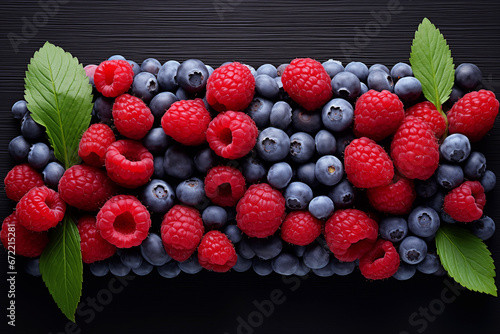 raspberries and blueberries