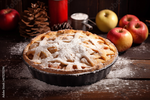 apple pie on a table