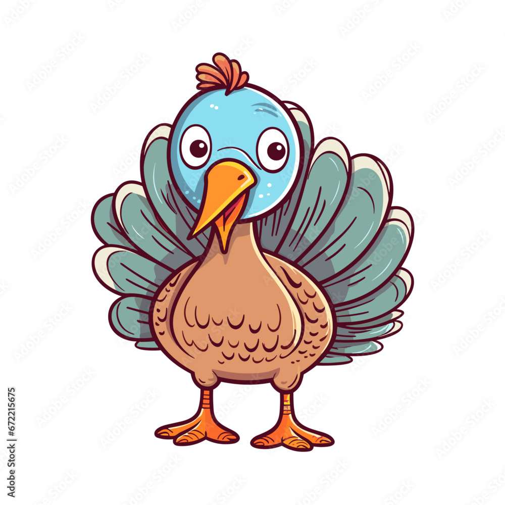 Cute turkey vector clipart. Good for fashion fabrics, children’s clothing, T-shirts, postcards, email header, wallpaper, banner, events, covers, advertising, and more.