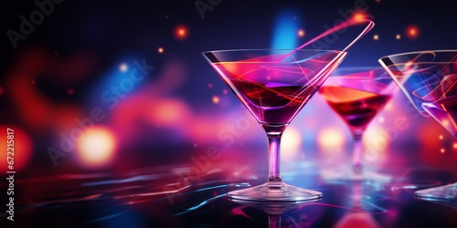 Abstract illustration of a cocktail drink with room for copy space. photo