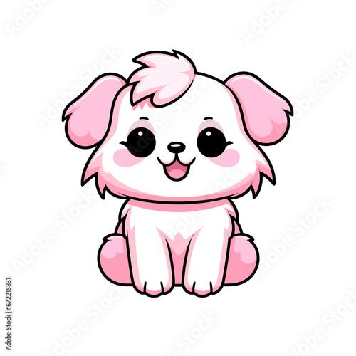 Cute pink dog vector clipart. Good for fashion fabrics  children   s clothing  T-shirts  postcards  email header  wallpaper  banner  events  covers  advertising  and more.