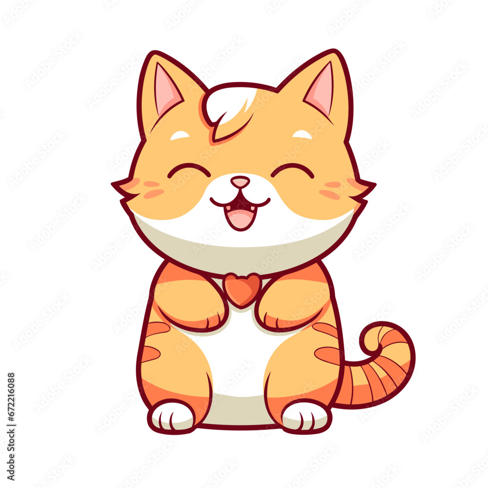 Cute happy cat vector clipart. Good for fashion fabrics, children’s clothing, T-shirts, postcards, email header, wallpaper, banner, events, covers, advertising, and more. Cute happy cat vector clipart. Good for fashion fabrics, children’s clothing, T-shirts, postcards, email header, wallpaper, banner, events, covers, advertising, and more.