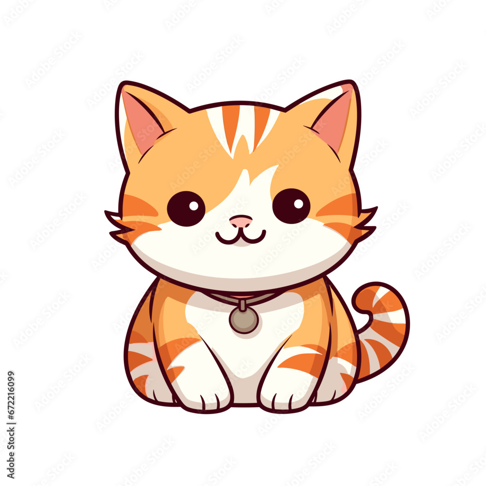 Cute ginger cat vector clipart. Good for fashion fabrics, children’s clothing, T-shirts, postcards, email header, wallpaper, banner, events, covers, advertising, and more.