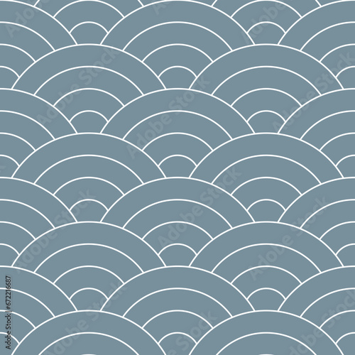 Grey Japanese wave pattern background. Japanese seamless pattern vector. Waves background illustration. for clothing, wrapping paper, backdrop, background, gift card.