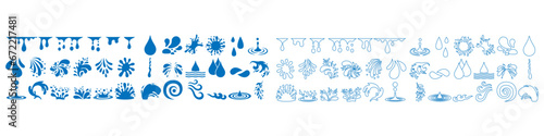 Fototapeta Naklejka Na Ścianę i Meble -  Water drops icon vector set. Water illustration sign collection. Spray symbol. Ocean logo. Sea mark.