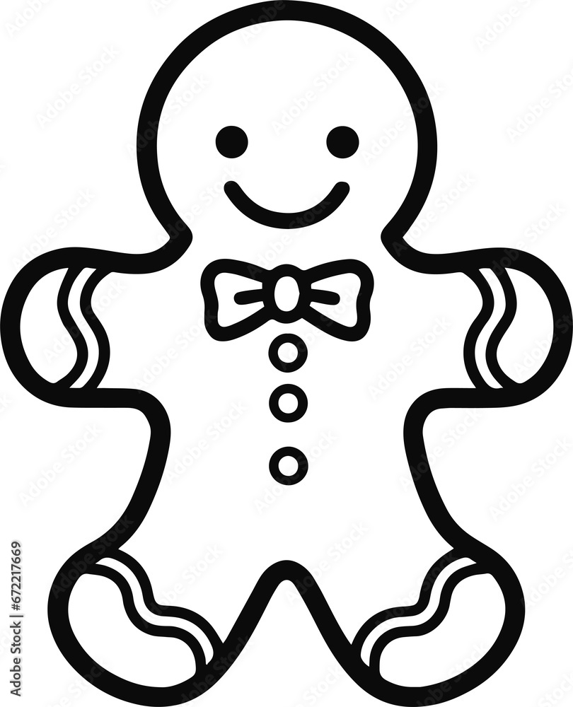 Christmas gingerbread man illustration, Christmas icon, Holiday winter symbols, Festive treats, New year cookies Christmas gingerbread man illustration, Christmas icon, Holiday winter symbols, Festive treats, New year cookies