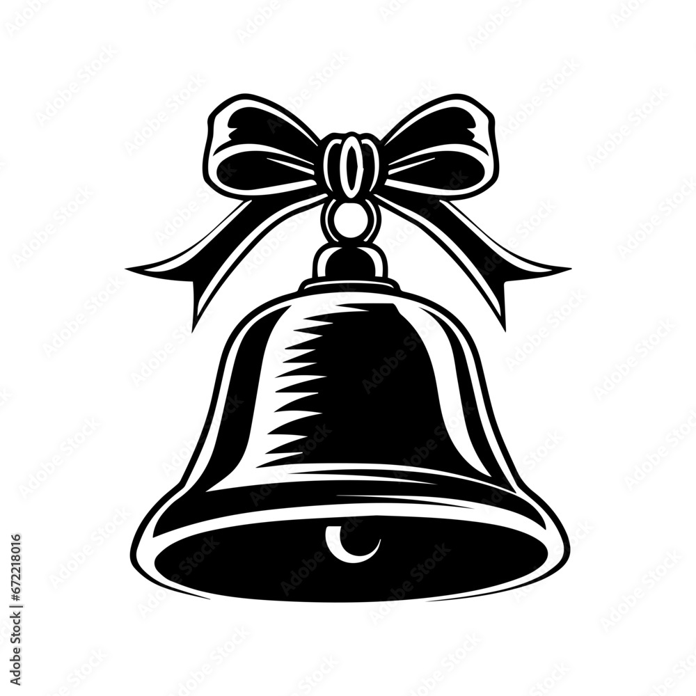 Hand drawn Christmas bells. Black and white hand drawn graphic sketch vector illustration, Happy new year illustration. Hand drawn Christmas bells. Black and white hand drawn graphic sketch vector illustration, Happy new year illustration.