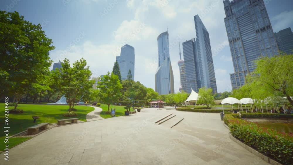 park in lujiazui financial centre, Shanghai, China park in lujiazui financial centre, Shanghai, China