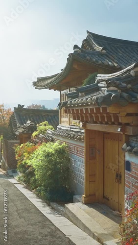 Bukchon Hanok Village in Seoul, South Korea photo