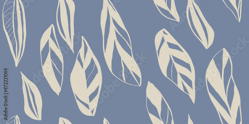 Fototapeta Naklejka Na Ścianę i Meble -  Floral print. Seamless pattern. Hand drawn style. Collage contemporary print. Fashionable template for design.