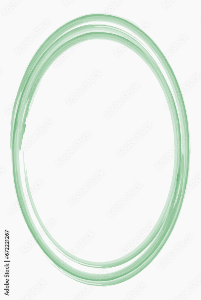 Acrylic frame isolated on white. Green oval frame in vector. Frame for text, picture, photo Acrylic frame isolated on white. Green oval frame in vector. Frame for text, picture, photo