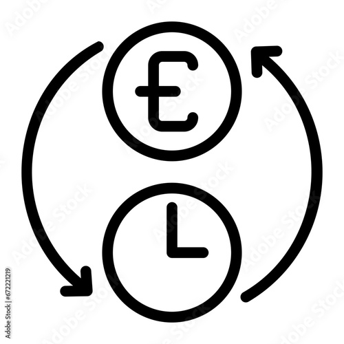 time is money line icon