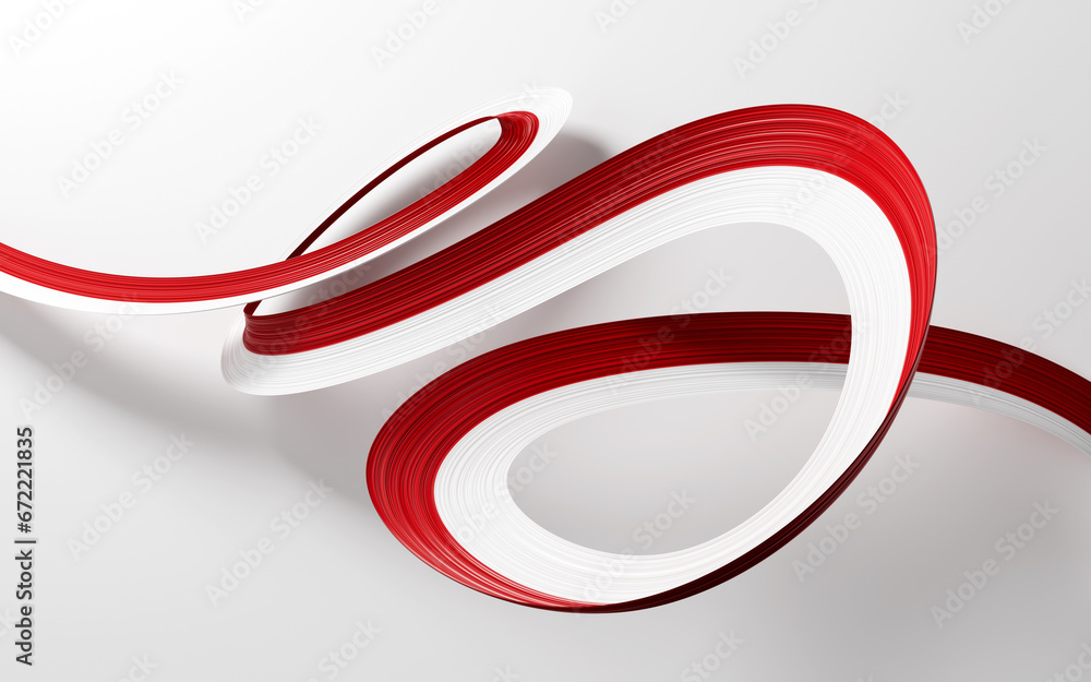 3d Flag Of Indonesia And Monaco 3d Waving Ribbon Flag Isolated On White Background, 3d illustration 3d Flag Of Indonesia And Monaco 3d Waving Ribbon Flag Isolated On White Background, 3d illustration