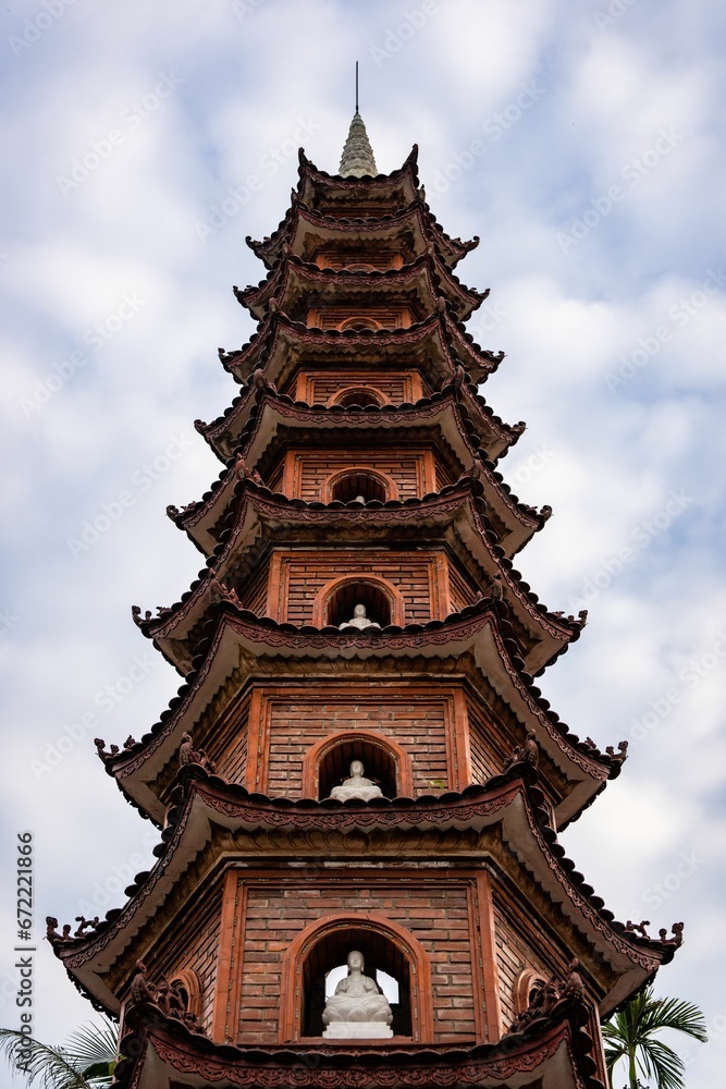 Famous Ancient Buddhist Temple Complex, Tran Quoc Pagoda in Hanoi, Northern Vietnam