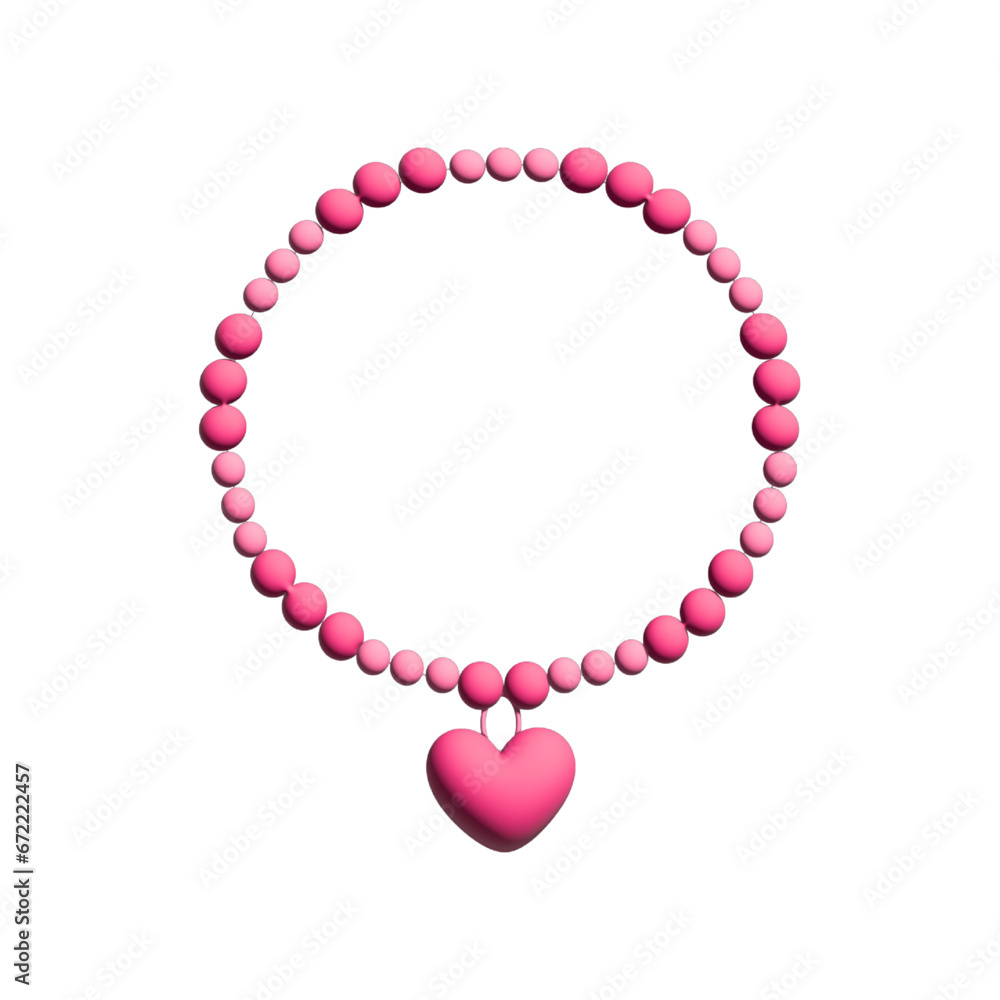 Obraz premium 3d heart shaped necklace vector