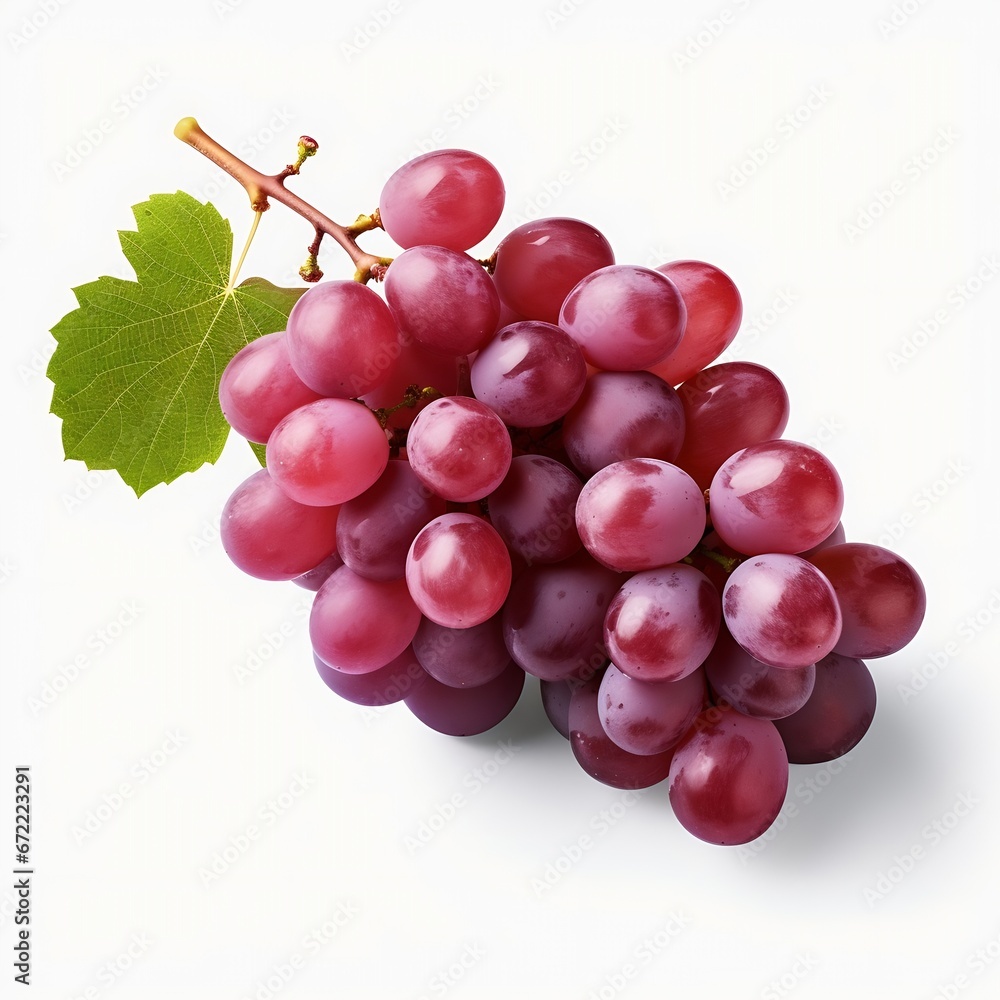 Generative AI : Fresh grapes that have not been cleaned on a white background Generative AI : Fresh grapes that have not been cleaned on a white background