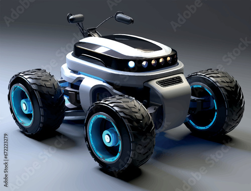 illustration of robot car 4 wheels  photo