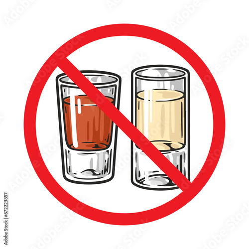 Fight against drunkenness colorful label