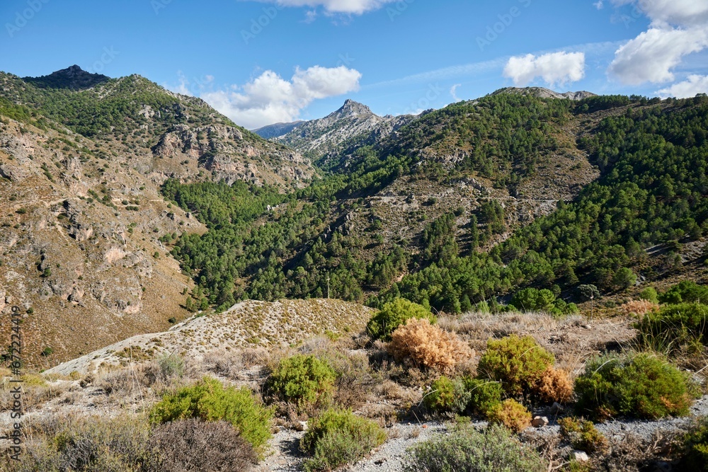 Scenic view of Sierra Nevada in autumn in Spain