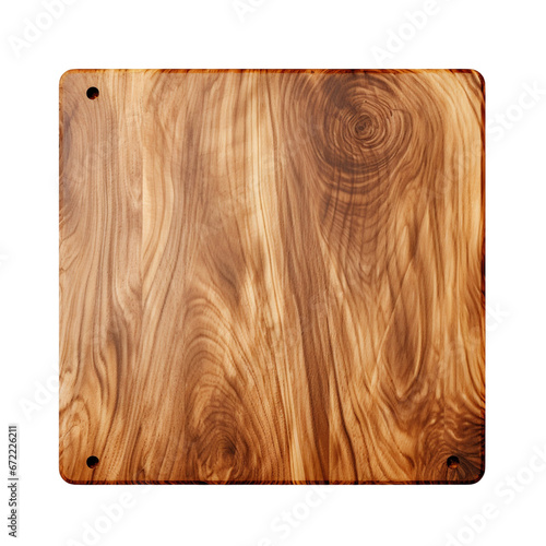 Square Wooden Cutting Isolated on Transparent Background PNG photo