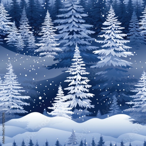 Seamless endless wallpaper of New Year and Christmas themes minimalism, sparklers, trees, snowmen, snowflakes, gifts, Santa Claus and fireworks
