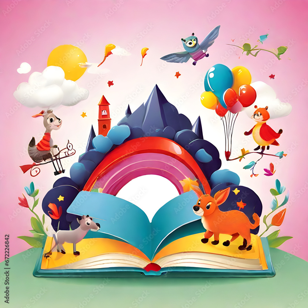 kids book cover page design Stock Illustration | Adobe Stock