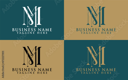 Luxury Elegant MM monogram logo design icon full editable vector template
