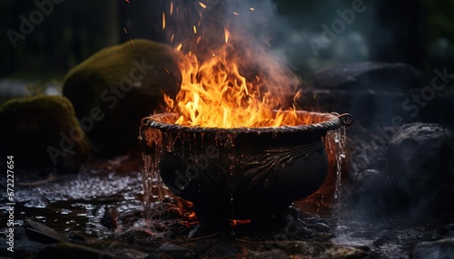 Wallpaper Mural Photo of a Fiery Gathering With Dancing Flames Torontodigital.ca