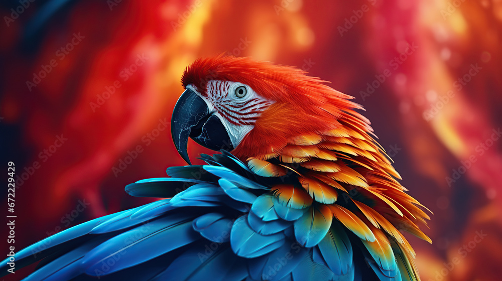 Obraz premium Bird, Beautiful Macaw feathers.