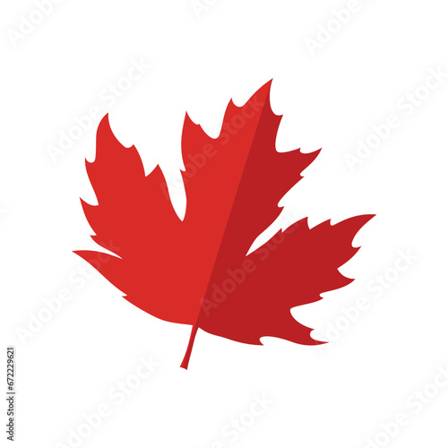 Red Maple Leaf Icon. Happy Thanksgiving, Autumn, Fall Design Elements. Vector Illustration. 