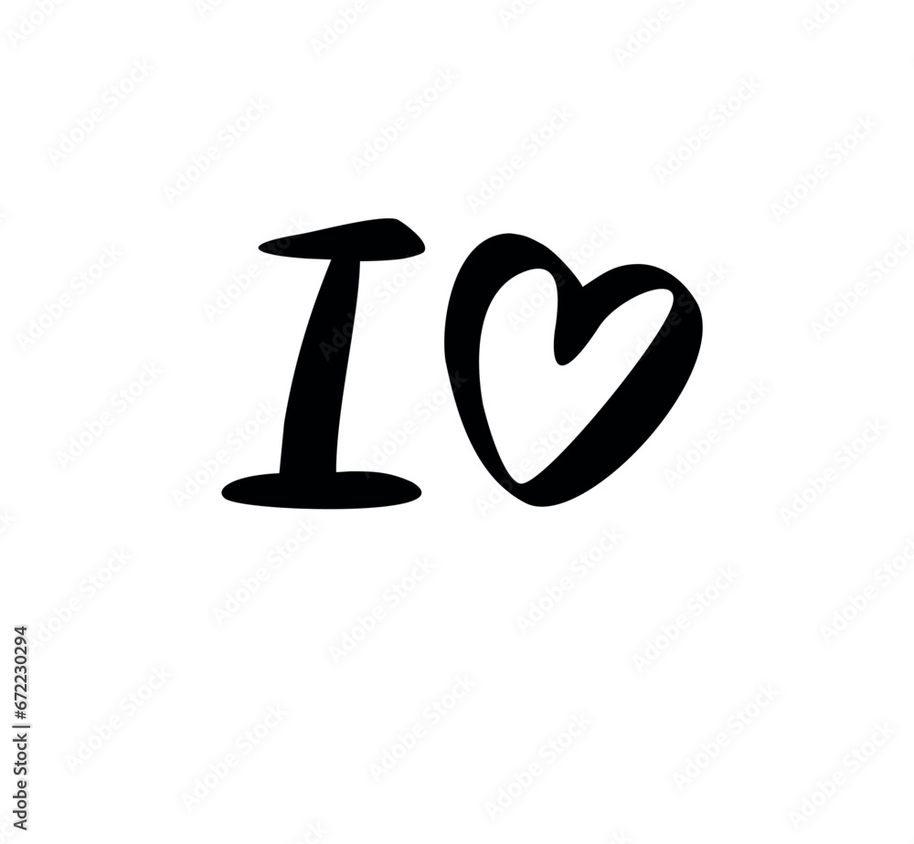 I love with line art heart calligraphy lettering, calligraphy I love with line art heart calligraphy lettering, calligraphy