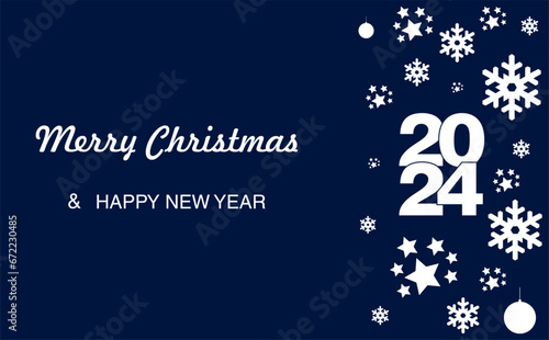 Cartel de Feliz Navidad y Año Nuevo. Vector