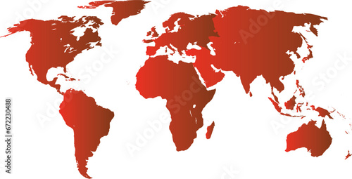 Fototapeta Naklejka Na Ścianę i Meble -  World map color vector modern. Silhouette map