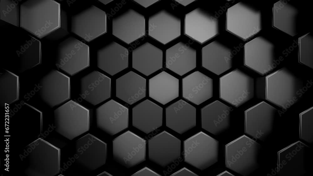 Background of Hexagons. Abstract motion, loop, two color, 3d rendering, 4k resolution
Background of Hexagons. Abstract motion, loop, two color, 3d rendering, 4k resolution