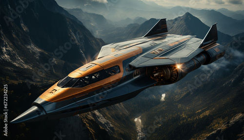 l Very realistic photo reportage Space craft leaving