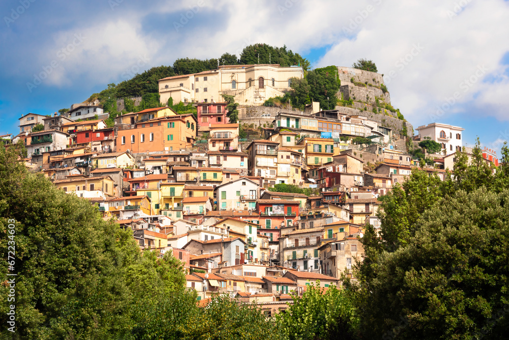 Beautiful town of Rocca di Papa on hill in Rome suburbs in Italy