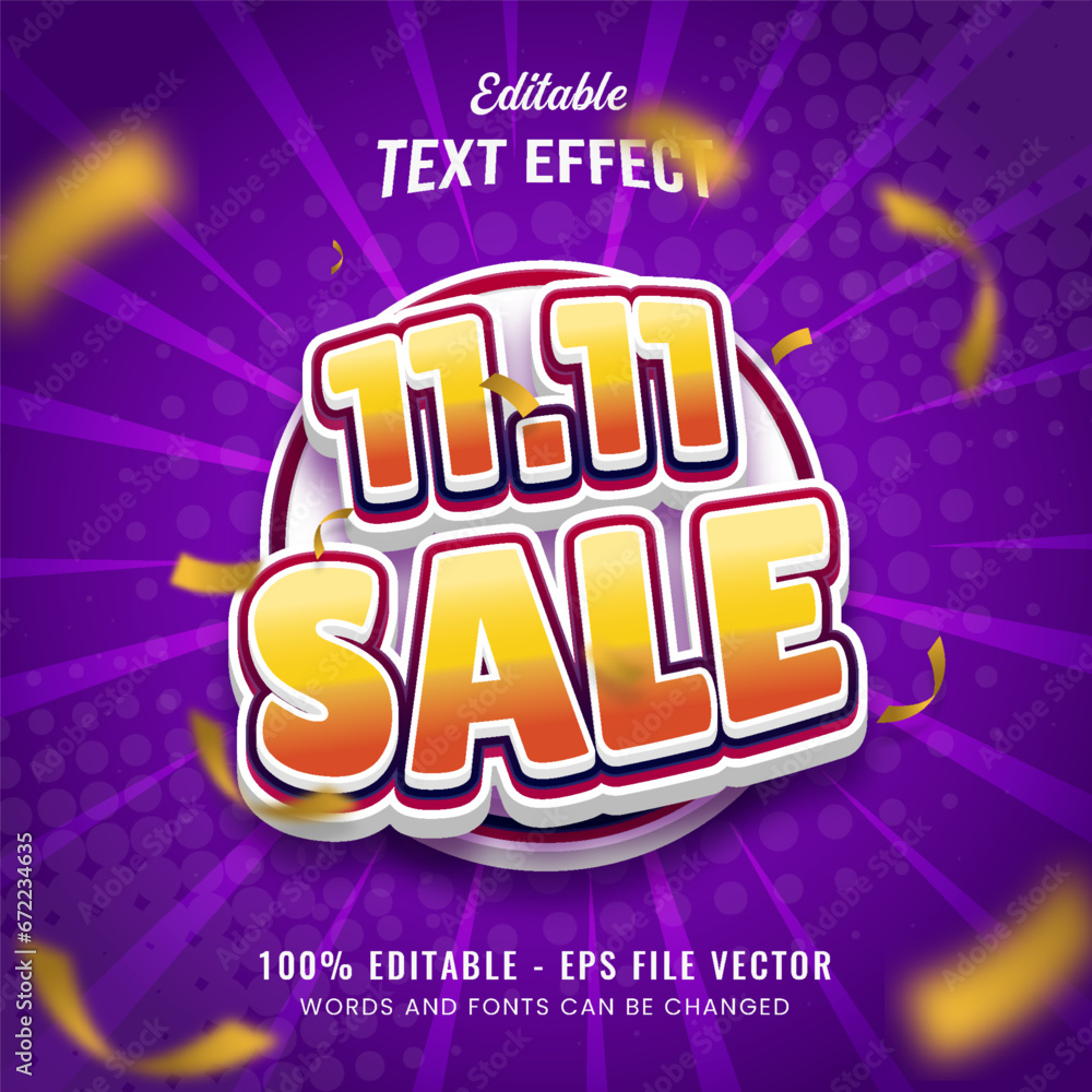 11.11 sale bold 3d editable vector text effect template 11.11 sale bold 3d editable vector text effect template