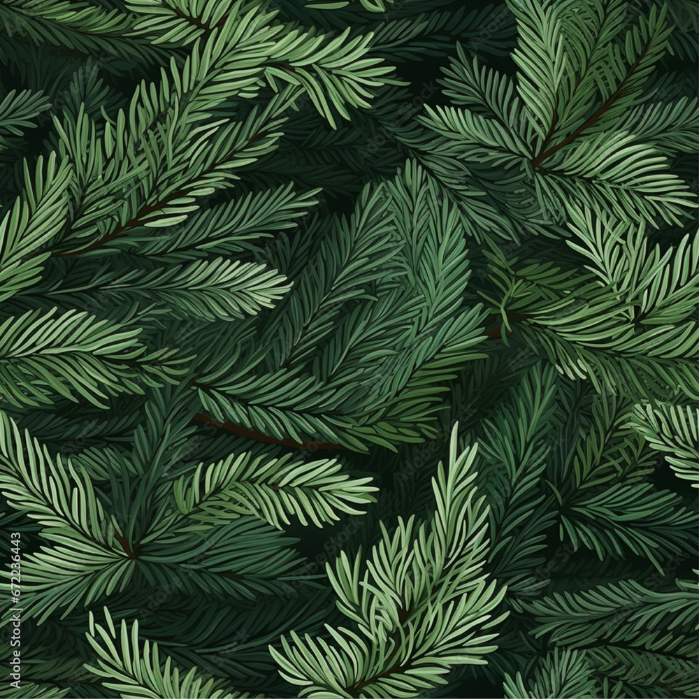 seamless pattern with fir branches