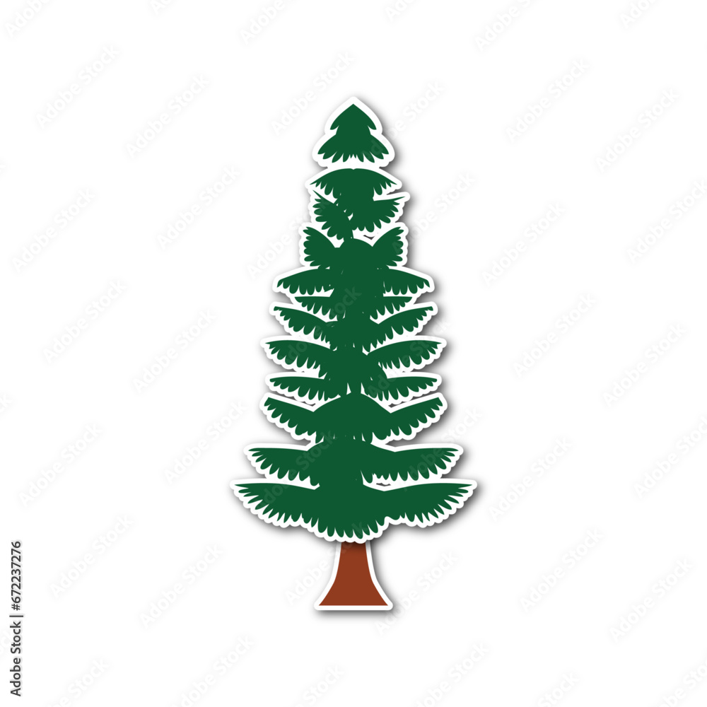 green christmas tree, sticker tree isolated green christmas tree, sticker tree isolated