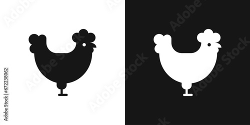 Cute cockerel vector icon. Cockerel profile, poultry sign