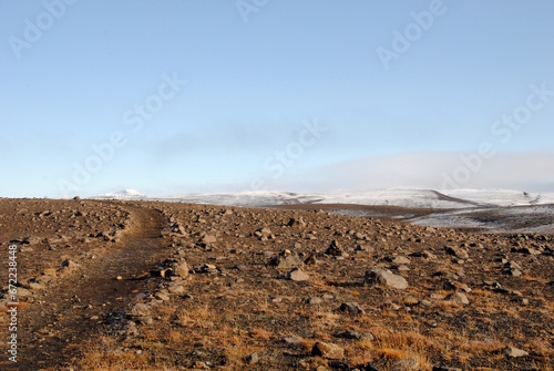 Desolate mountain landscape between Grímsstaðir and Egilsstaðir in north eastern Iceland