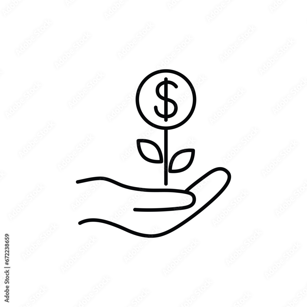 money tree plant icon. dollar plant icon money tree plant icon. dollar plant icon