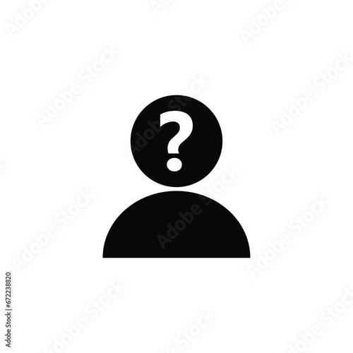 unknown icon vector avatar with question mark on the head 