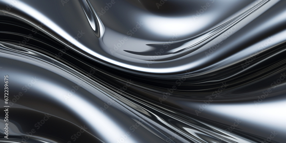 silver metal liquid texture background. Generative Ai.