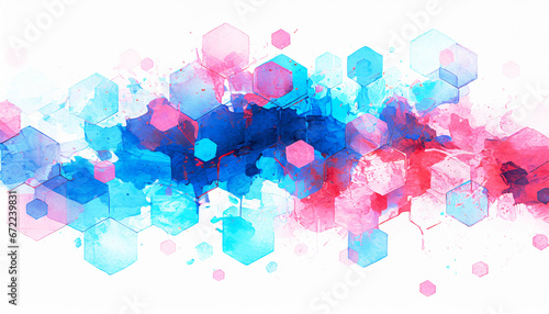 Abstract 3D Abstract hexagon background. Technology polygonal design on digital art concept, Generative AI.