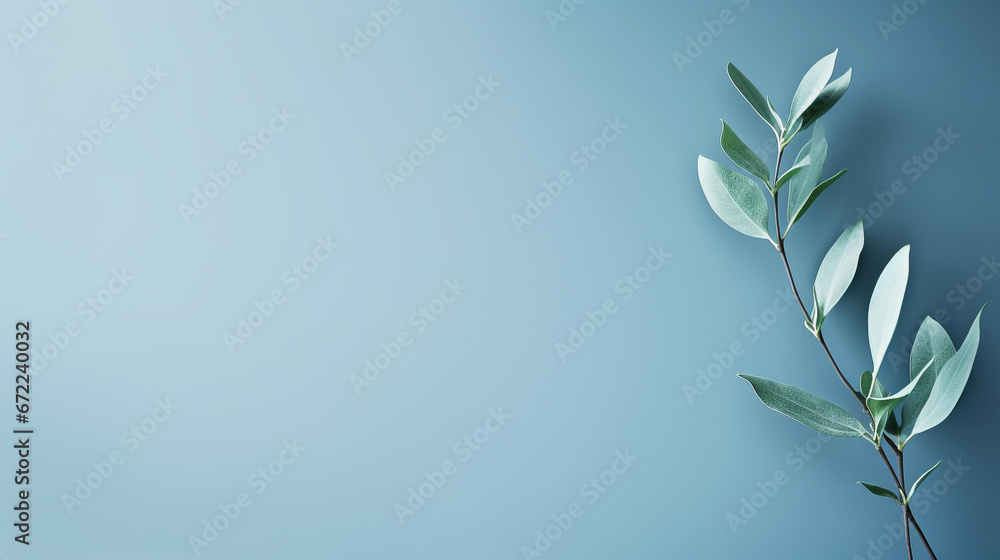 minimal background with leaf plant. Generative Ai. minimal background with leaf plant. Generative Ai.