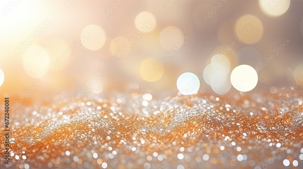a blurry image of gold glitter on a black background. generative ai a blurry image of gold glitter on a black background. generative ai