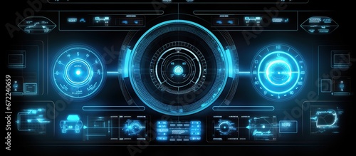 HUD digital futuristic user interface design. AI generated image