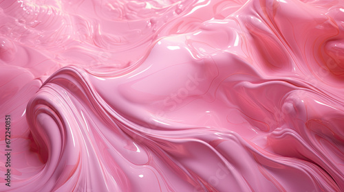  a close up of a pink liquid textured surface with a pink background. generative ai